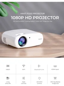 Havit PJ202 220 Lumen Full HD Wi-Fi Projector